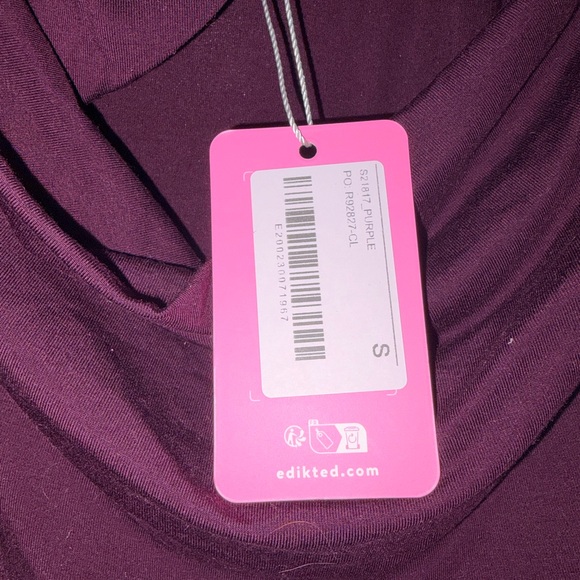 Edikted Cowl neck Mini Dress- Plum - Picture 3 of 4